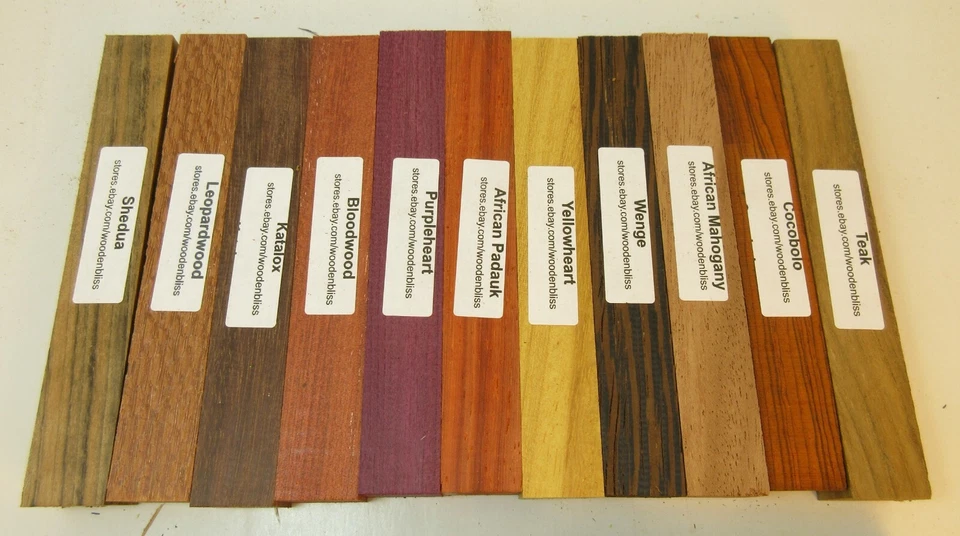 22 Different Exotic Wood Pen Blanks ¾”x5” Cocobolo, Zebrawood, Bocote M-22 - Image 2 of 4