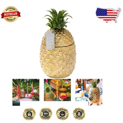 Premium Gold Pineapple Ice Bucket | Double-Walled Cooler for Classy Celebrations