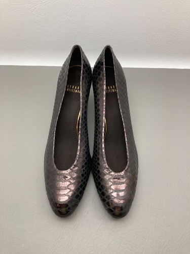 Stuart Weitzman Womens Heels Size 10M Snake Skin Print Brown Leather Pumps New - Picture 6 of 9