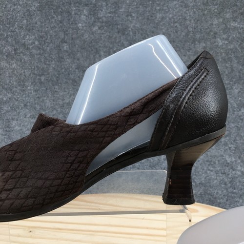 Coldwater Creek Shoes Womens 8 M Casual Slip On Loafer Pumps Brown Fabric Heels - Picture 4 of 19