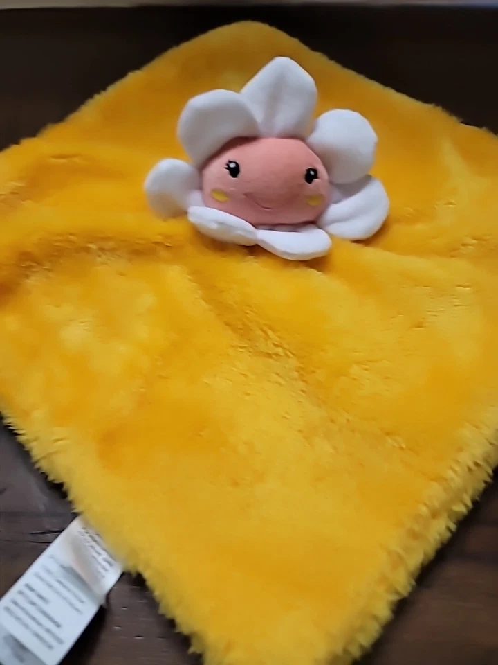 DTU Inc Blanco Margarita Amarillo Lovey Bebé Manta de Seguridad Peluche Lovey Chupete Foto 4 de 4