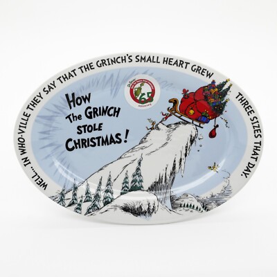 Dr. Seuss How The Grinch Stole Christmas 65th Anniversary Oval Serving Platter