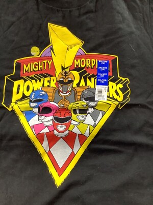 Mighty Morphin Power Rangers shirt Boys XXL 18 Black short sleeve