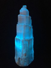 4 15"-18" Extra Large Selenite Lamp Cord LED Color Selenite Tower Lamp Chrystal
