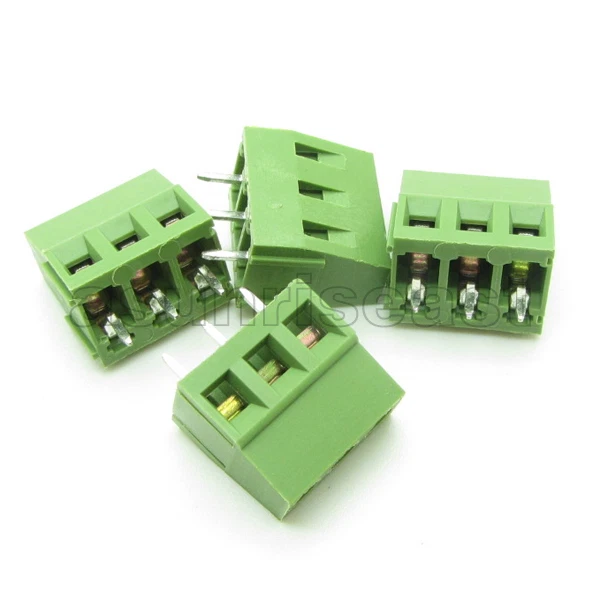 100 × PCB Screw Terminal Block 3 Pole 5mm Pin Pitch for 22-12AWG Wire 300V 10A - Image 3 of 4