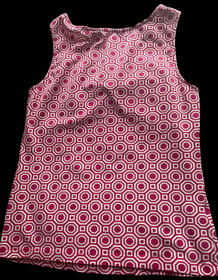 Топ женский Tommy Bahama M 8/10 Supima хлопок/спандекс фуксия белый геометрический - Изображение 2 из 4