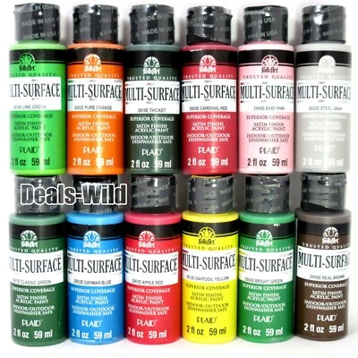 FolkArt Craft Paint Multi-Surface Satin Folk Art Acrylic Water Based 2oz Bottle