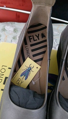 Sandalias de cuña FLY LONDON metálicas plateadas BORGOGNA de cuero con plataforma Reino Unido 5 - Imagen 3 de 22
