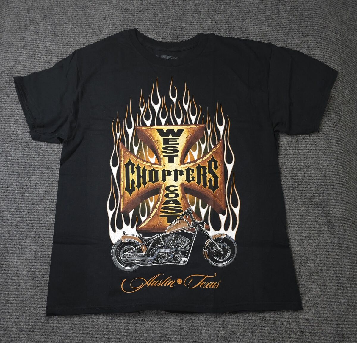 West Coast Choppers Black T-shirt Motorcycle Cross Austin West Coast Choppers Black T-shirt Motorcycle Cross Austin