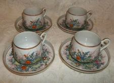 CUP & SAUCER SET OF 4 DEMITTASE VINTAGE