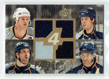 08-09 UD Upper Deck Fab Four  Arnott--Weber--Legwand--Dumont  /100  Quad Jerseys