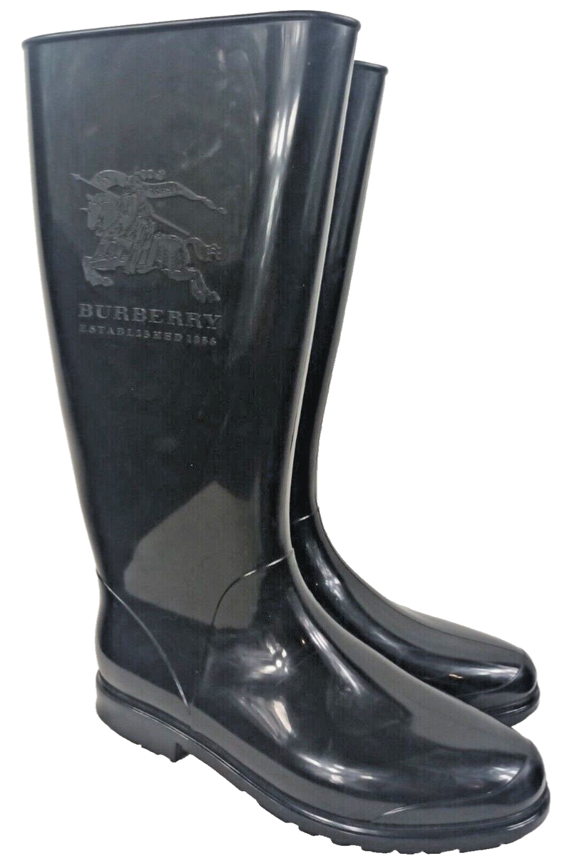 Burberry Classic Plaid Interior Black Glossy Rubber Rain