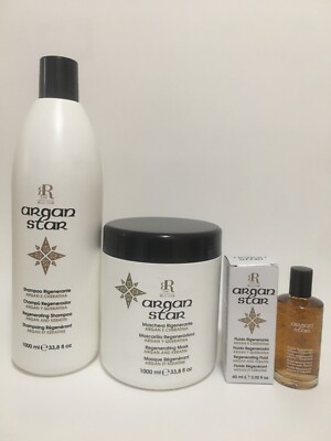 RR Line Shampoo, Mask, and Serum. Argan and Keratin Regenerating 