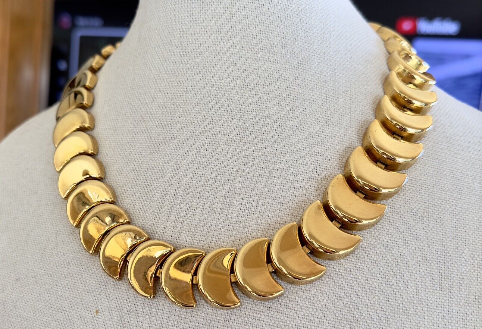 Vintage Napier Gold Plated Necklace Chunky Statem… - image 2
