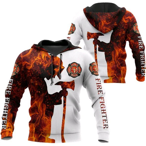 Fire print hoodie sale