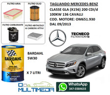 KIT TAGLIANDO FILTRI OLIO BARDAHL 5W30 MERCEDES GLA 200 CDI DIESEL 100KW 136 CV