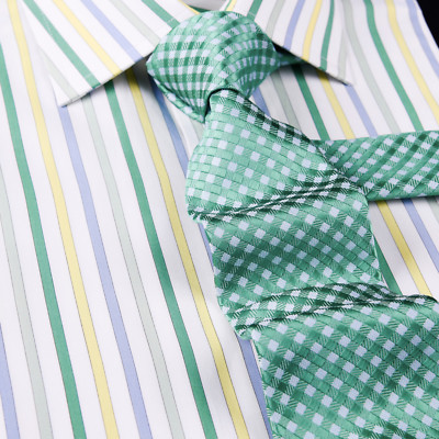 green and yellow striped dress shirt Multi-Color Short Sleeve Striped Dress Shirt Green Yellow Blue Casual Stripes A+