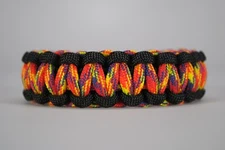 550 Paracord Survival Bracelet Cobra Black/Phoenix Sunrise "Made in the USA"