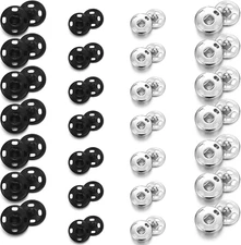 100 Sets Sew-On Snap Buttons Metal Snap Fastener Press Button for Sewing Clothin