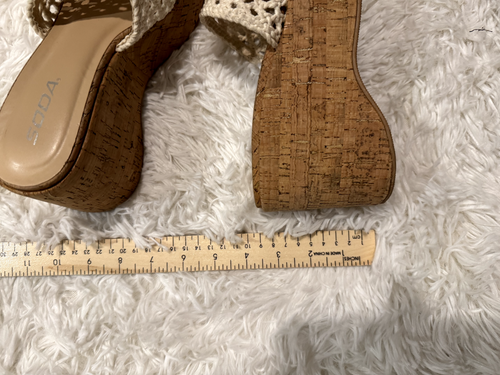 Y2K SODA platform sandals wedges SZ 7 crotchet fairy cottage core whimsy boho - Picture 5 of 5
