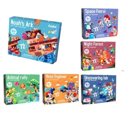 FOSKA 72 Stück Jumbo Bodenpuzzle für Kinder - Großes Stück Jumbo Bodenpuzzle