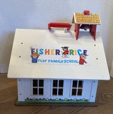 Vintage Fisher Price Little People Play Family School House 923 1971 Alphabet