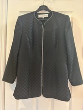 LILLIE RUBIN BLACK W/ RHINESTONES JACKET SKIRT SUIT VINTAGE 1990s