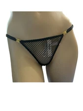 Victoria’s Secret  Black  Thong V-String Panty  Size X-Large New