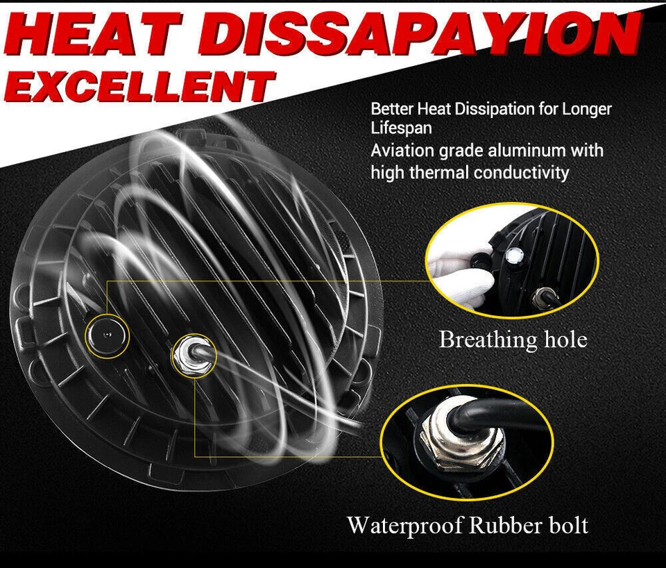 Par de faros LED DRL de 7 pulgadas DOT combo de señal de giro para Jeep Liberty 2003-2007 Foto 3 de 4