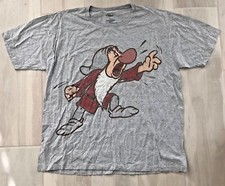VINTAGE RARE HTF DISNEY STORE GRUMPY FROM SNOW WHITE XXL 2XL GRAY MENS SHIRT