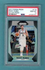 RICKY RUBIO 2017-18 PANINI PRIZM SILVER PRIZM SP # 119 PSA 10 GEM MINT