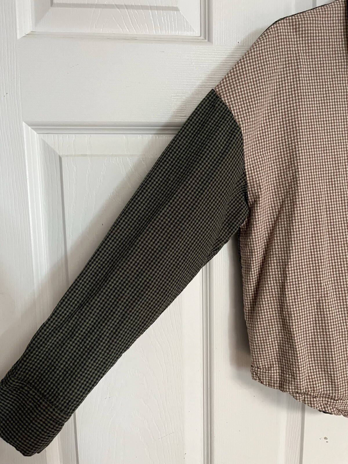 BLU PEPPER Multicolor Patchwork Plaid Collared Po… - image 2