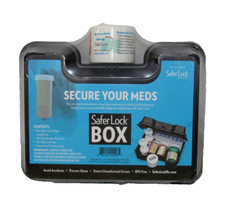 Portable SAFER LOCK BOX 4 DIGIT COMBO Secure MEDICINE RX Case TRAVEL Black NEW