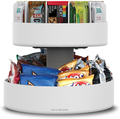 Mind Reader 2 Tier Lazy Susan Granola Bar and Snack Organizer,Home, Office, B...