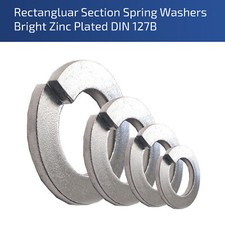 M16 SPRING RECTANGULAR COIL LOCK WASHERS ZINC PLATED BZP DIN127B