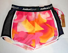 Justice Sport Running Short Pink Black Yellow Orange Multicolor Size 10 NWT
