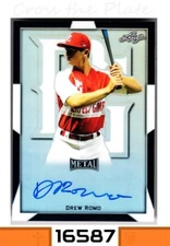 1-2019 LEAF PERFECT GAME BLACK AUTO DREW ROMO ROCKIES 9/15 #BA-DR1