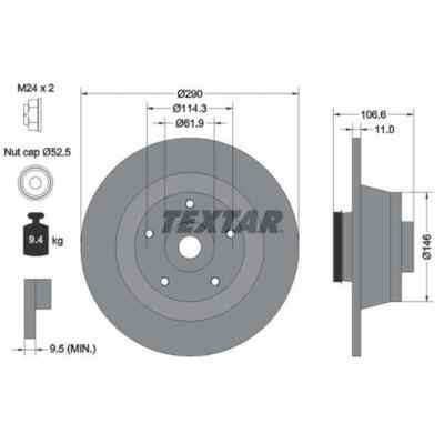 TEXTAR 2x Bremsscheibe 92269603