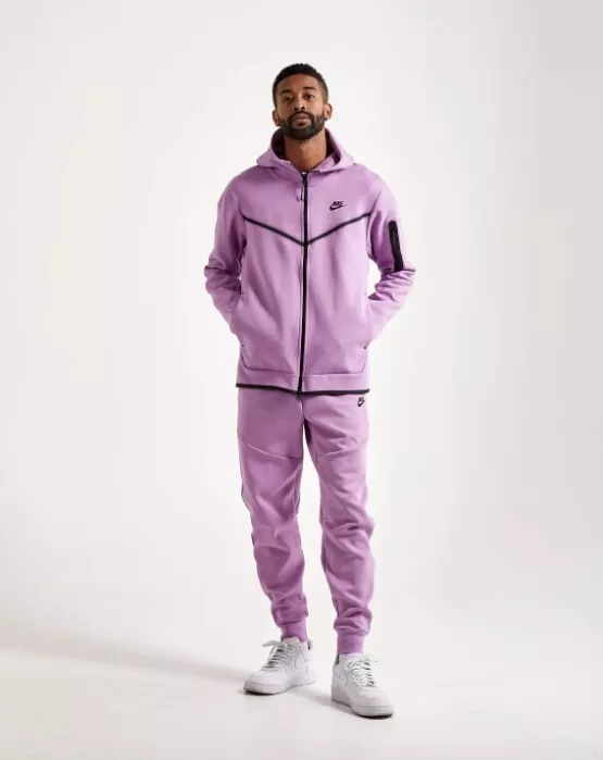 Nike Sportswear Tech Fleece Hoodie & Joggers Set Violet Shock/Black