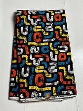 African Print Fabric, Ankara - Black, Blue, Red, Orange, Yellow Fabric