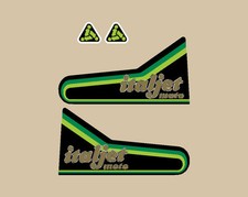ITALJET TRIAL 350 1981 - 82 SERIE ADESIVI STICKERS MOTO VERDE 