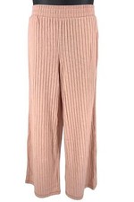 AnyBody Plush Wide Leg Ribbed Relaxed Pant Misty Rose