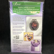 Clover Rose Brooch Beading Loom Kit #9920 Pin Back DIY Christmas Gift Made Japan