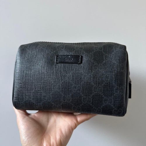 GUCCI Leather Pouch Black Authentic Designer Accessory Excellent Condition