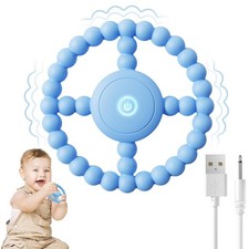 Vibrating Sensory Chew Toy - Dual Effect: Teether Teething Toys for Babies6-1...