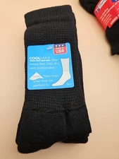 Coolmax Two Pair Black Crew Socks NWT ***SALE