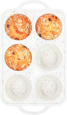 Jumbo Muffin Pan with Metal Reinforced Frame-1Pack, Large Silicone Cupcake Pan f