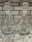 Vintage Anchor Hocking Glass Oil & Vinegar Cruet Bottles, Set Of 2 w/Stoppers