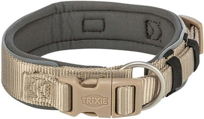 Trixie Premium Halsband, Extra Breit, M-L, Sand/Graphit