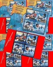 👉 GIBRALTAR 1999 MARITIME HERITAGE + S/S x5 MNH SHIPS, MILITARY $£ wholesale $£